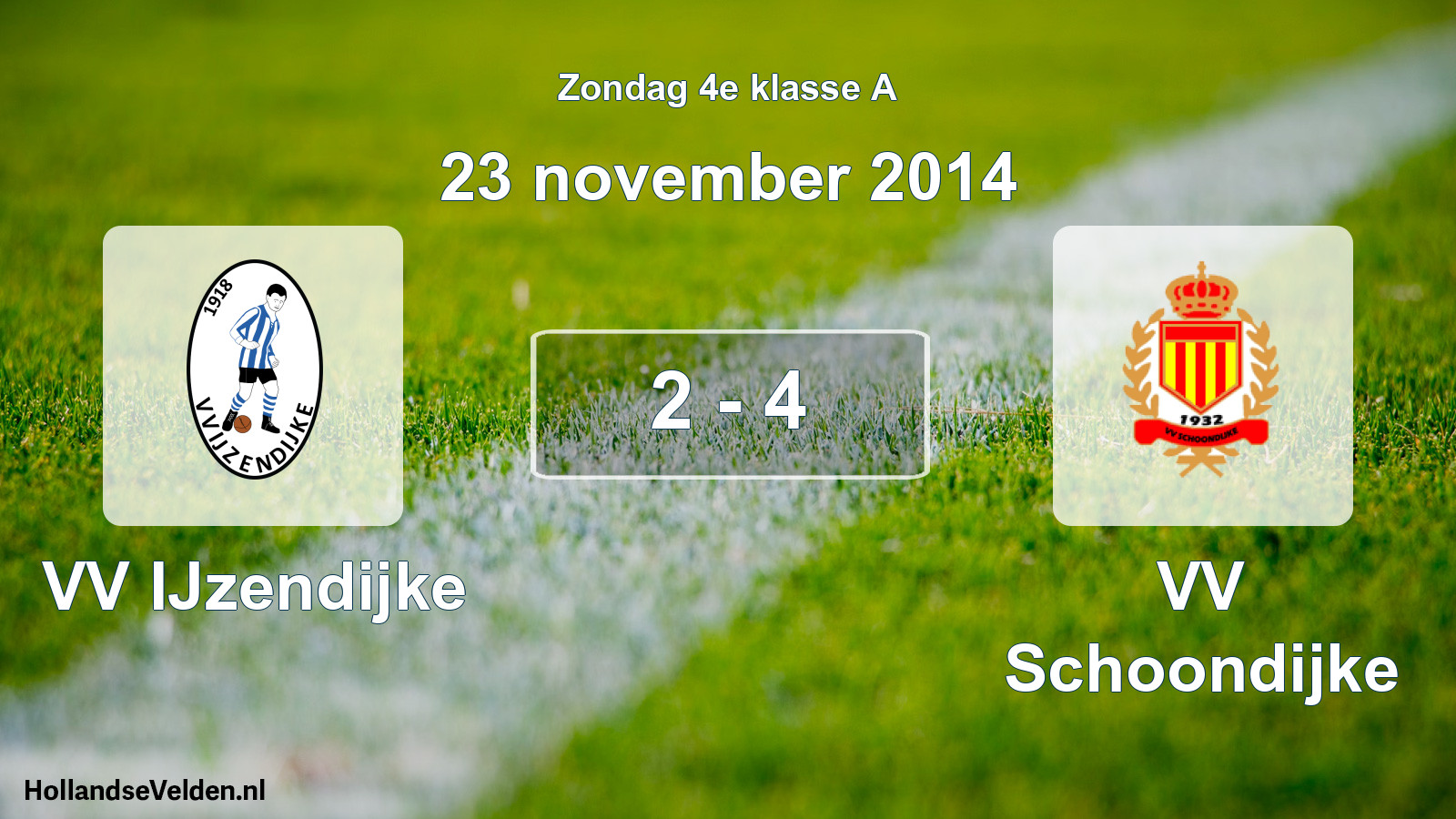 Total number of matches played: VV IJzendijke - VV Schoondijke 2 - 4 (23 November 2014)