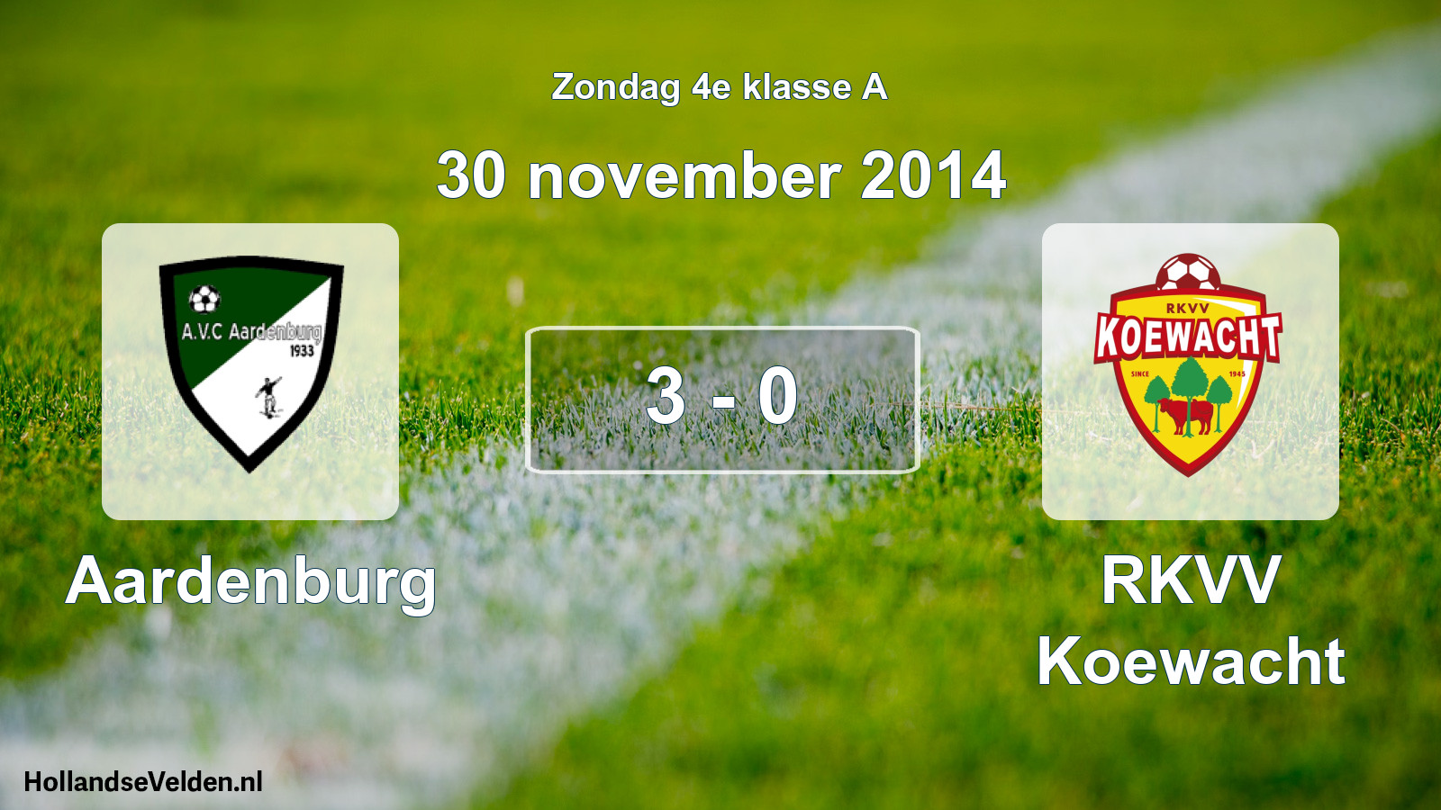 Total number of matches played: Aardenburg - RKVV Koewacht 3 - 0 (30 November 2014)