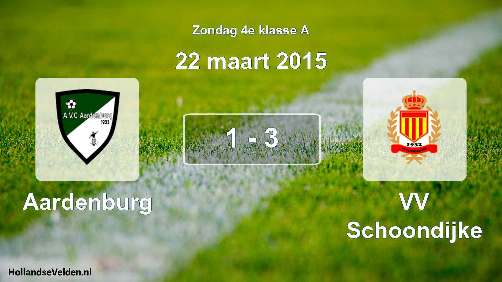 Total number of matches played: Aardenburg - VV Schoondijke 1 - 3 (22 March 2015)