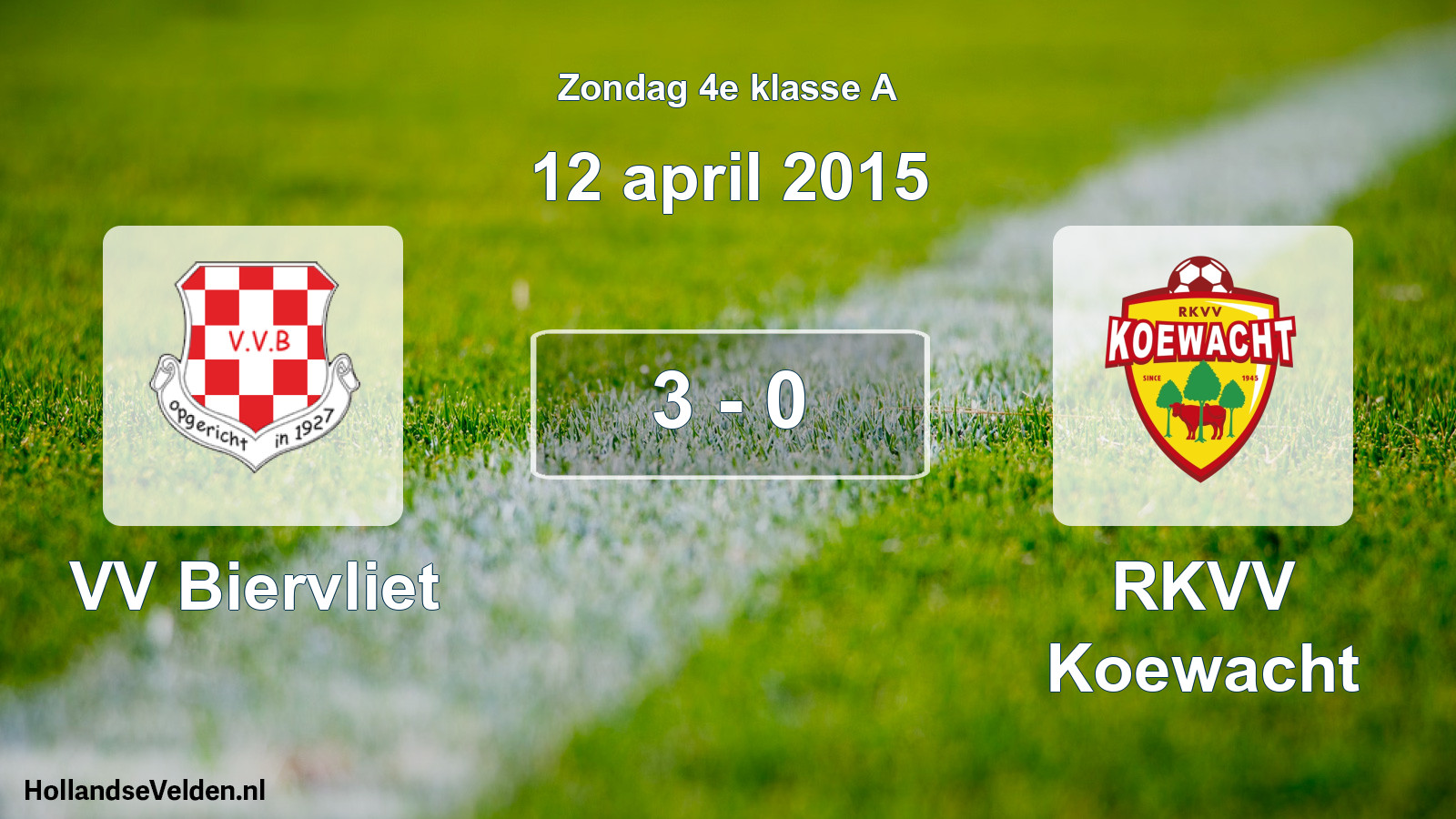 Total number of matches played: VV Biervliet - RKVV Koewacht 3 - 0 (12 April 2015)