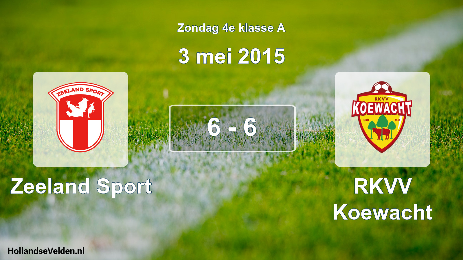Total number of matches played: Zeeland Sport - RKVV Koewacht 6 - 6 (3 May 2015)