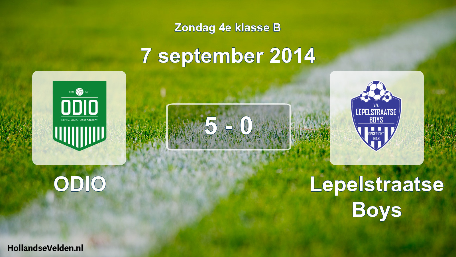 Total number of matches played: ODIO - Lepelstraatse Boys 5 - 0 (7 September 2014)