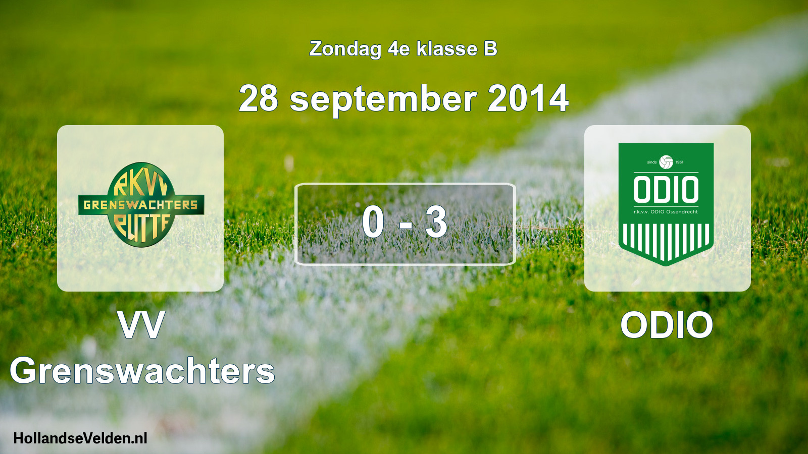 Total number of matches played: VV Grenswachters - ODIO 0 - 3 (28 September 2014)