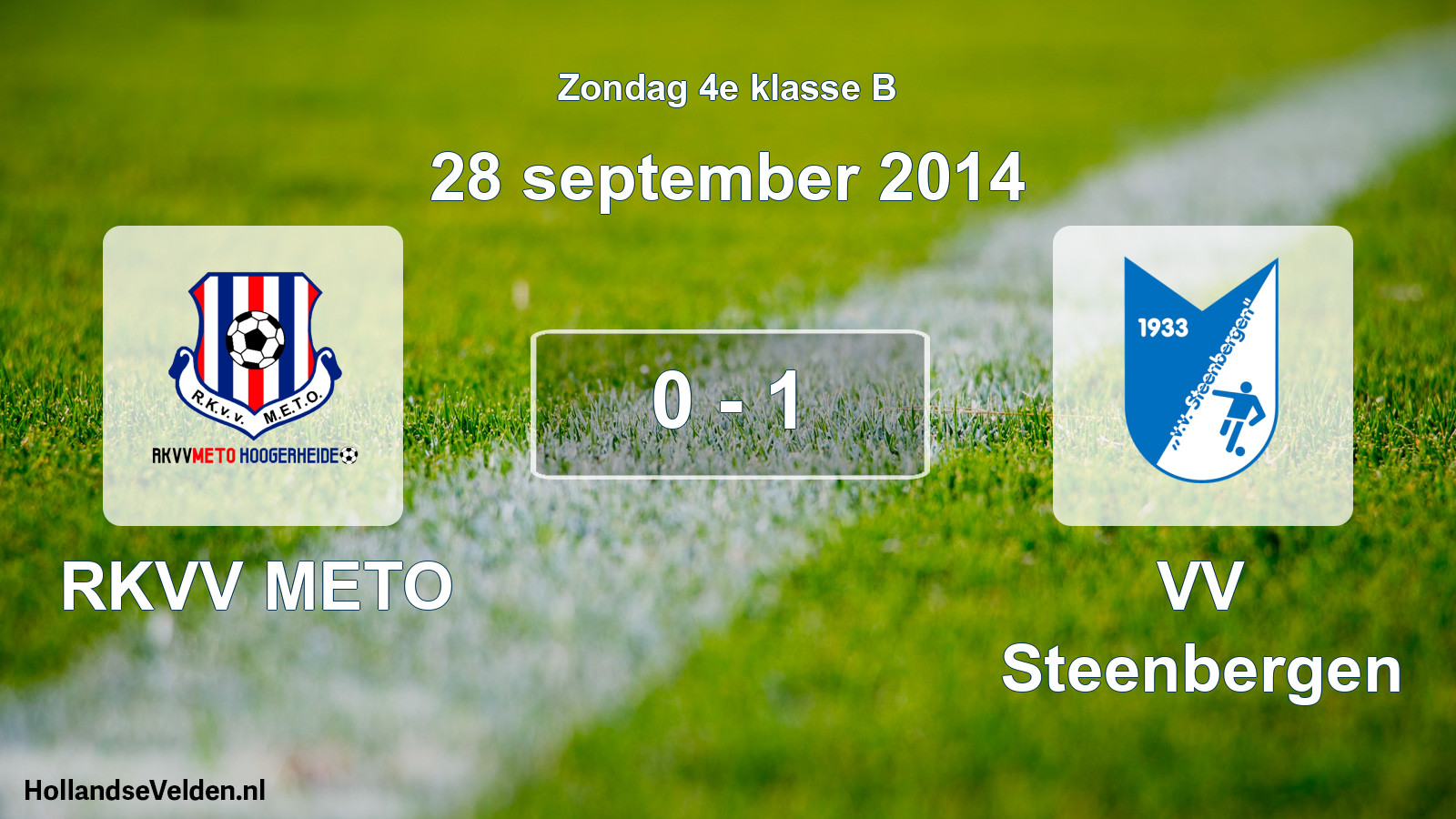Total number of matches played: RKVV METO - VV Steenbergen 0 - 1 (28 September 2014)