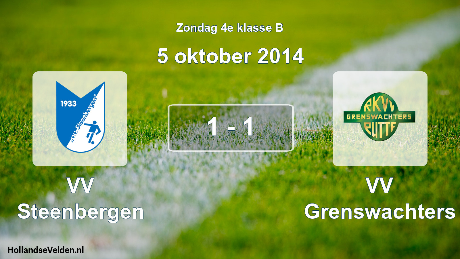 Total number of matches played: VV Steenbergen - VV Grenswachters 1 - 1 (5 October 2014)