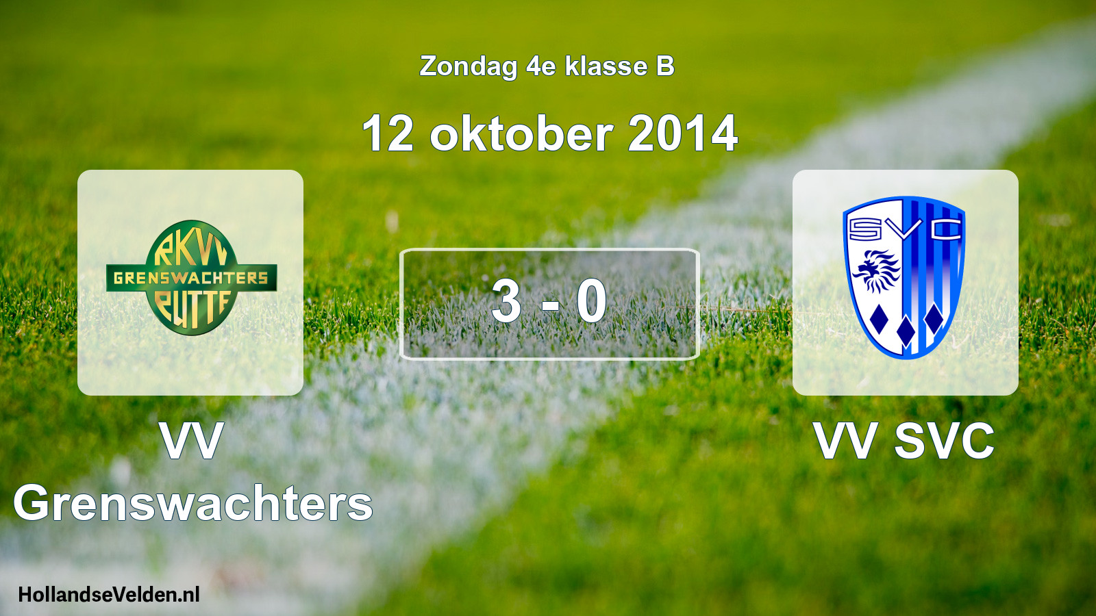 Total number of matches played: VV Grenswachters - VV SVC 3 - 0 (12 October 2014)