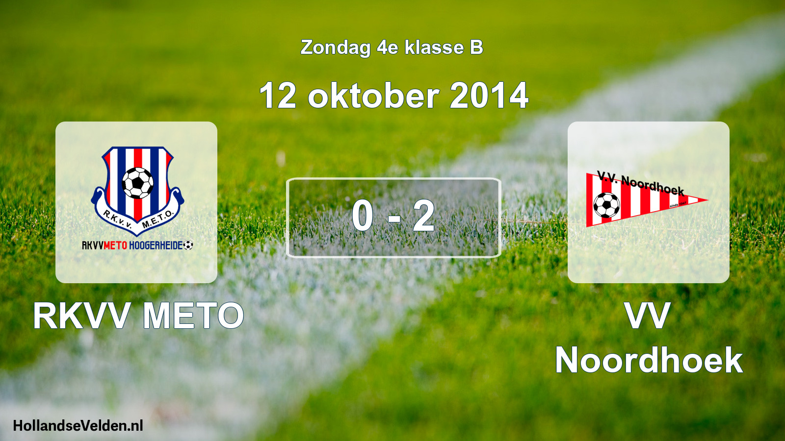 Total number of matches played: RKVV METO - VV Noordhoek 0 - 2 (12 October 2014)