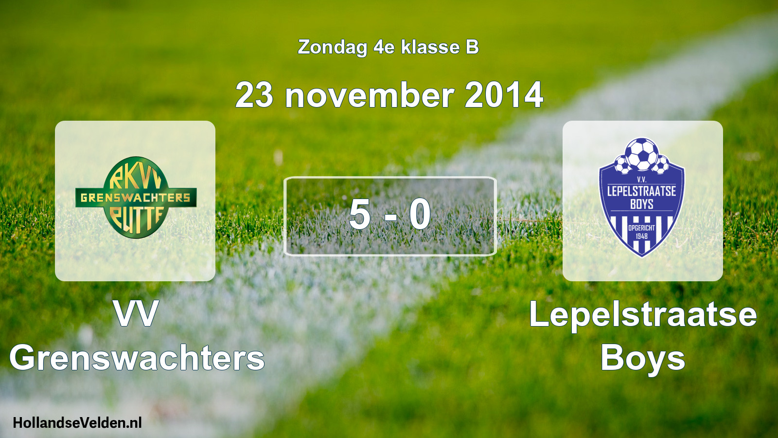 Total number of matches played: VV Grenswachters - Lepelstraatse Boys 5 - 0 (23 November 2014)