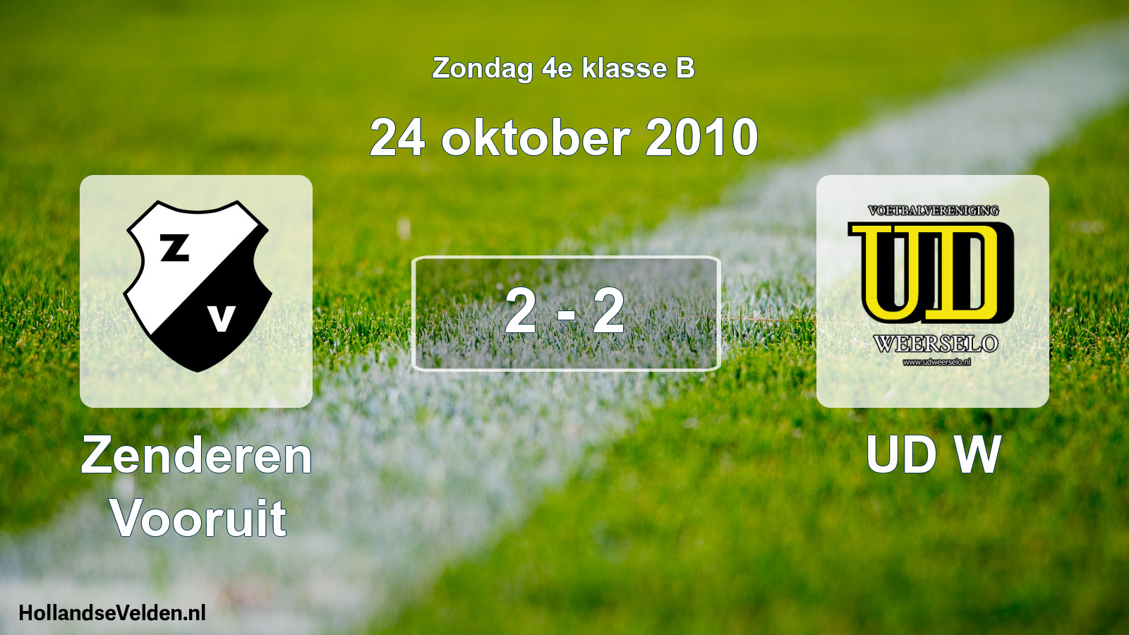 Total number of matches played: Zenderen Vooruit - UD W 2 - 2 (24 October 2010)