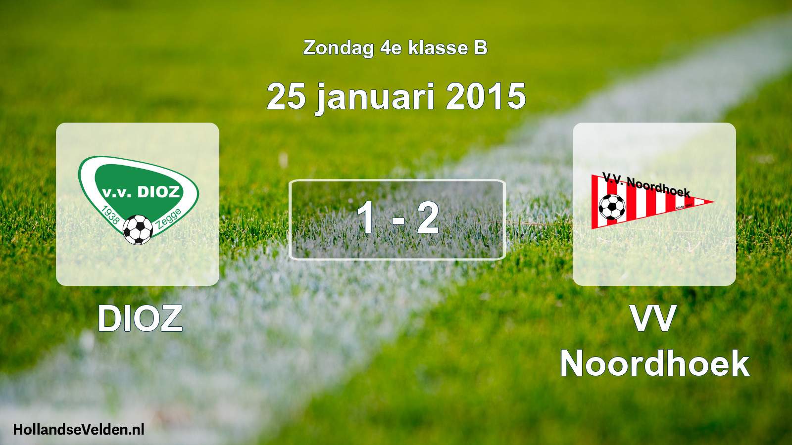 Total number of matches played: DIOZ - VV Noordhoek 1 - 2 (25 January 2015)