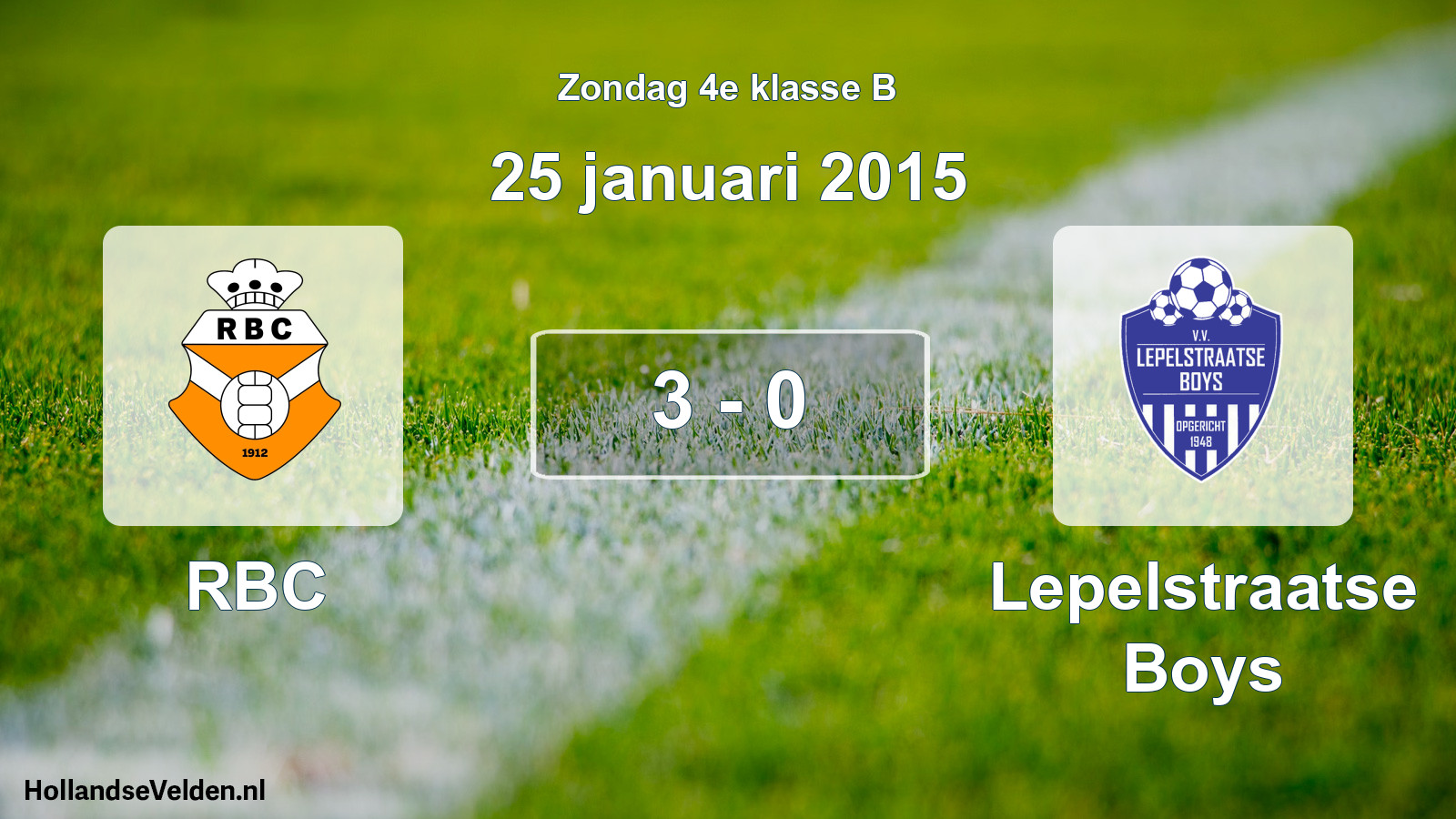 Total number of matches played: RBC - Lepelstraatse Boys 3 - 0 (25 January 2015)