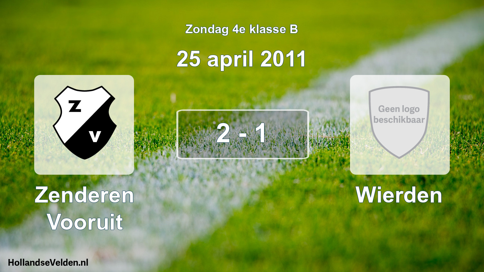 Total number of matches played: Zenderen Vooruit - Wierden 2 - 1 (25 April 2011)