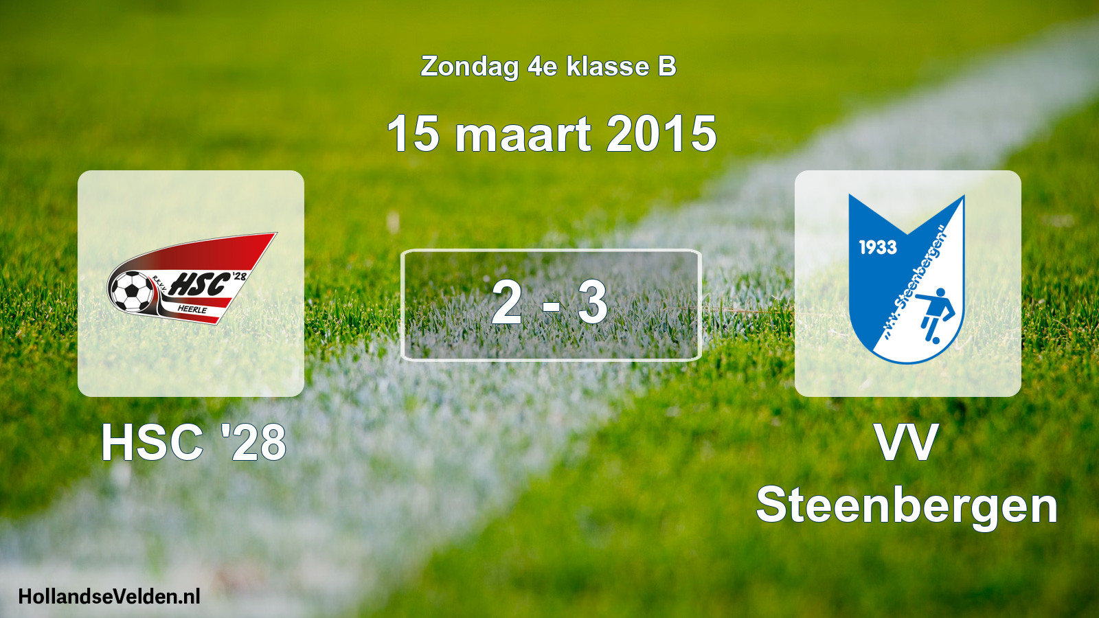 Total number of matches played: HSC '28 - VV Steenbergen 2 - 3 (15 March 2015)