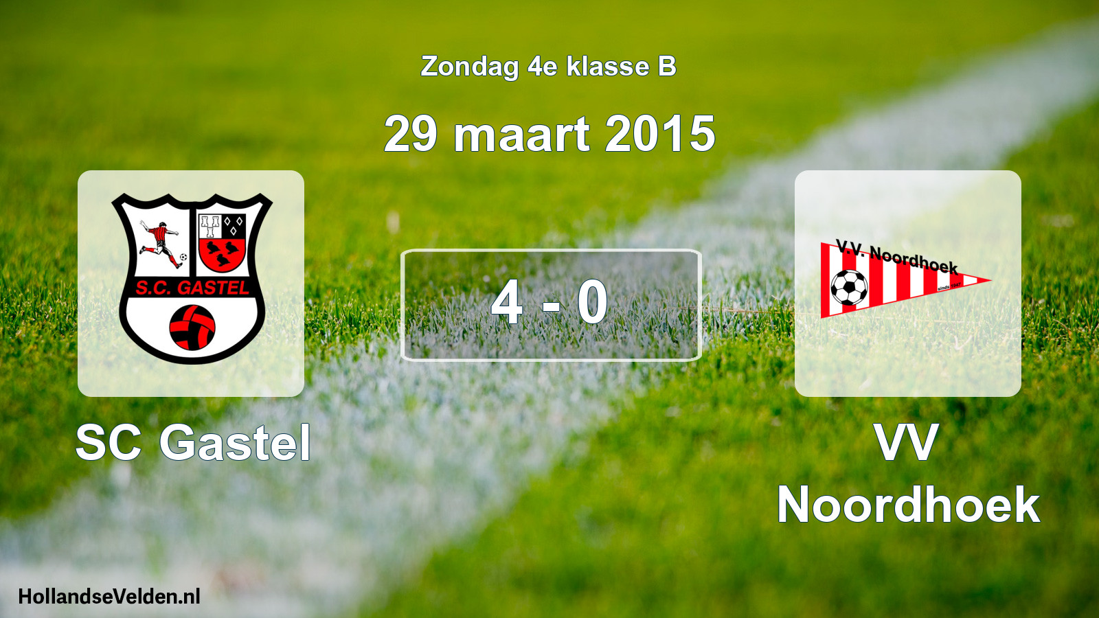 Total number of matches played: SC Gastel - VV Noordhoek 4 - 0 (29 March 2015)