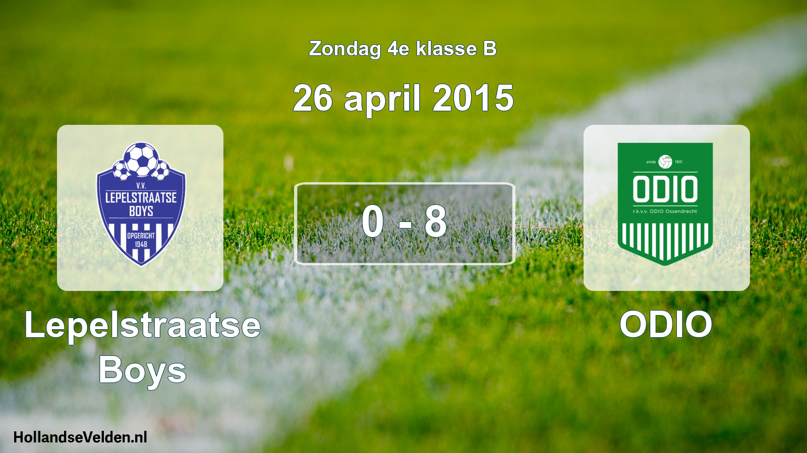 Total number of matches played: Lepelstraatse Boys - ODIO 0 - 8 (26 April 2015)