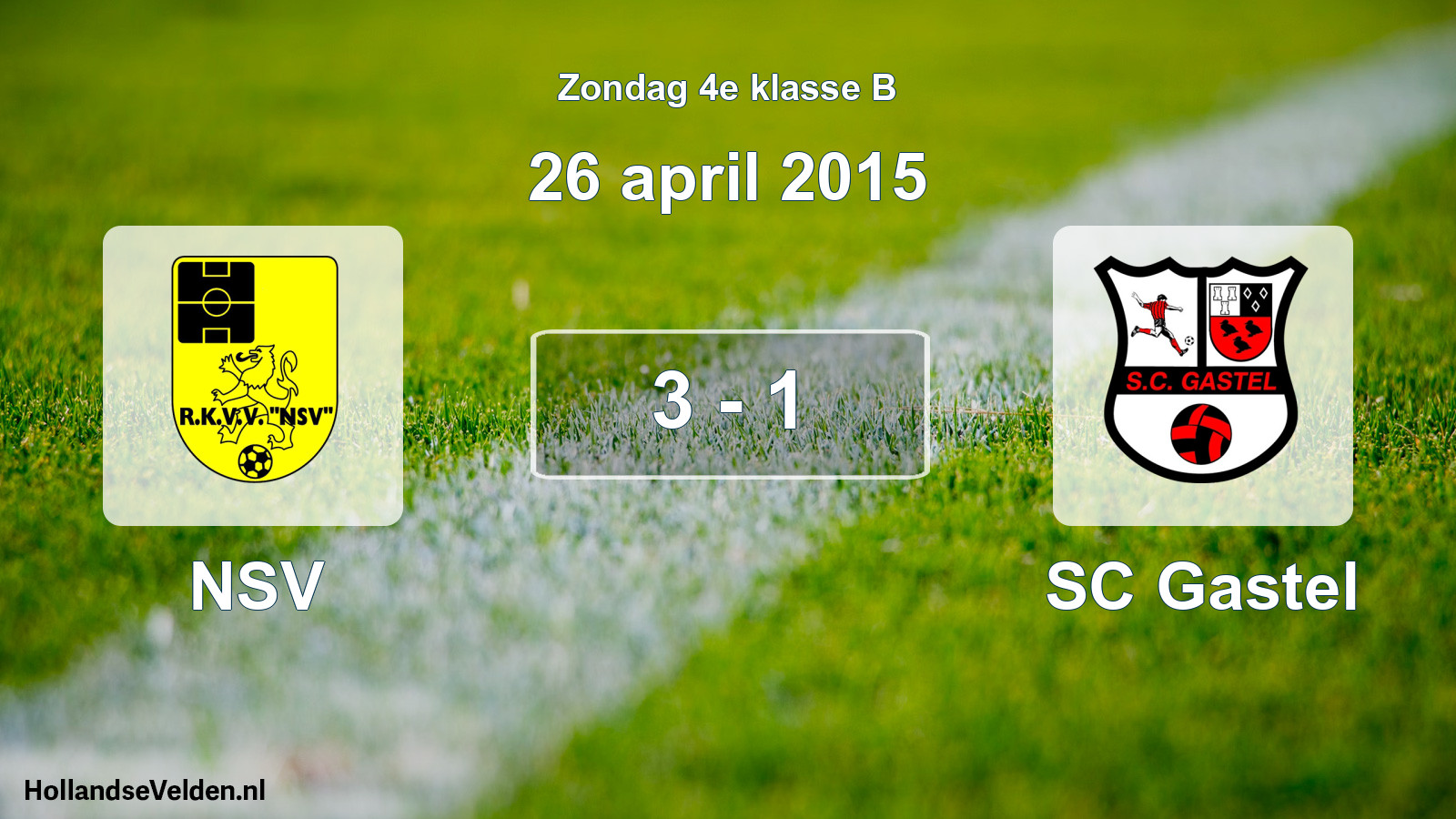 Total number of matches played: NSV - SC Gastel 3 - 1 (26 April 2015)
