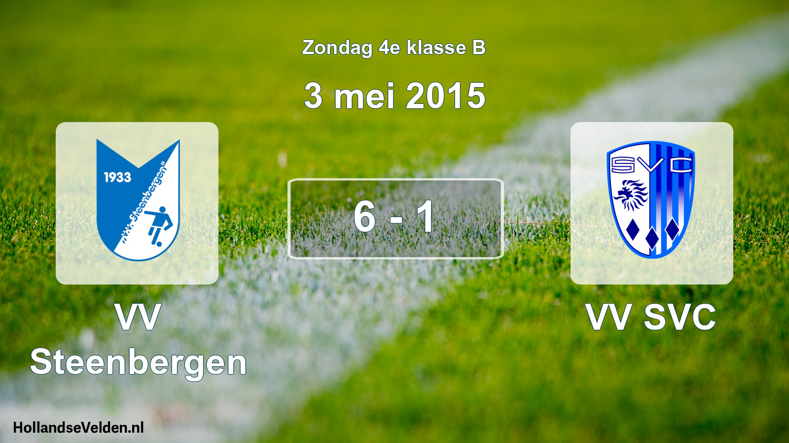 Total number of matches played: VV Steenbergen - VV SVC 6 - 1 (3 May 2015)