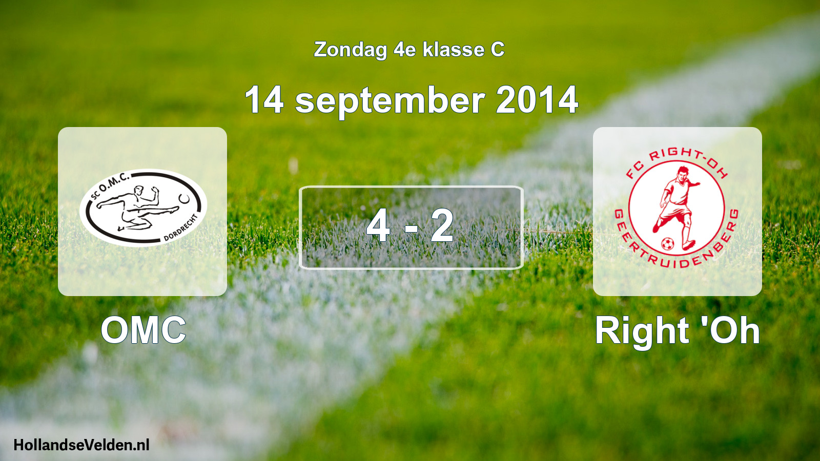 Total number of matches played: OMC - Right 'Oh 4 - 2 (14 September 2014)