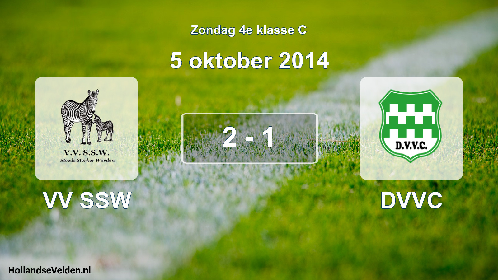 Total number of matches played: VV SSW - DVVC 2 - 1 (5 October 2014)
