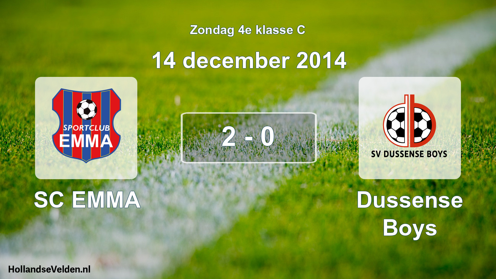 Total number of matches played: SC EMMA - Dussense Boys 2 - 0 (14 December 2014)