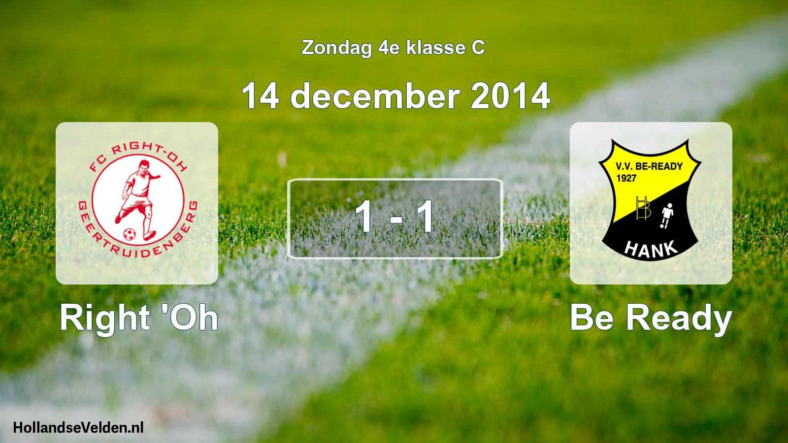 Total number of matches played: Right 'Oh - Be Ready 1 - 1 (14 December 2014)