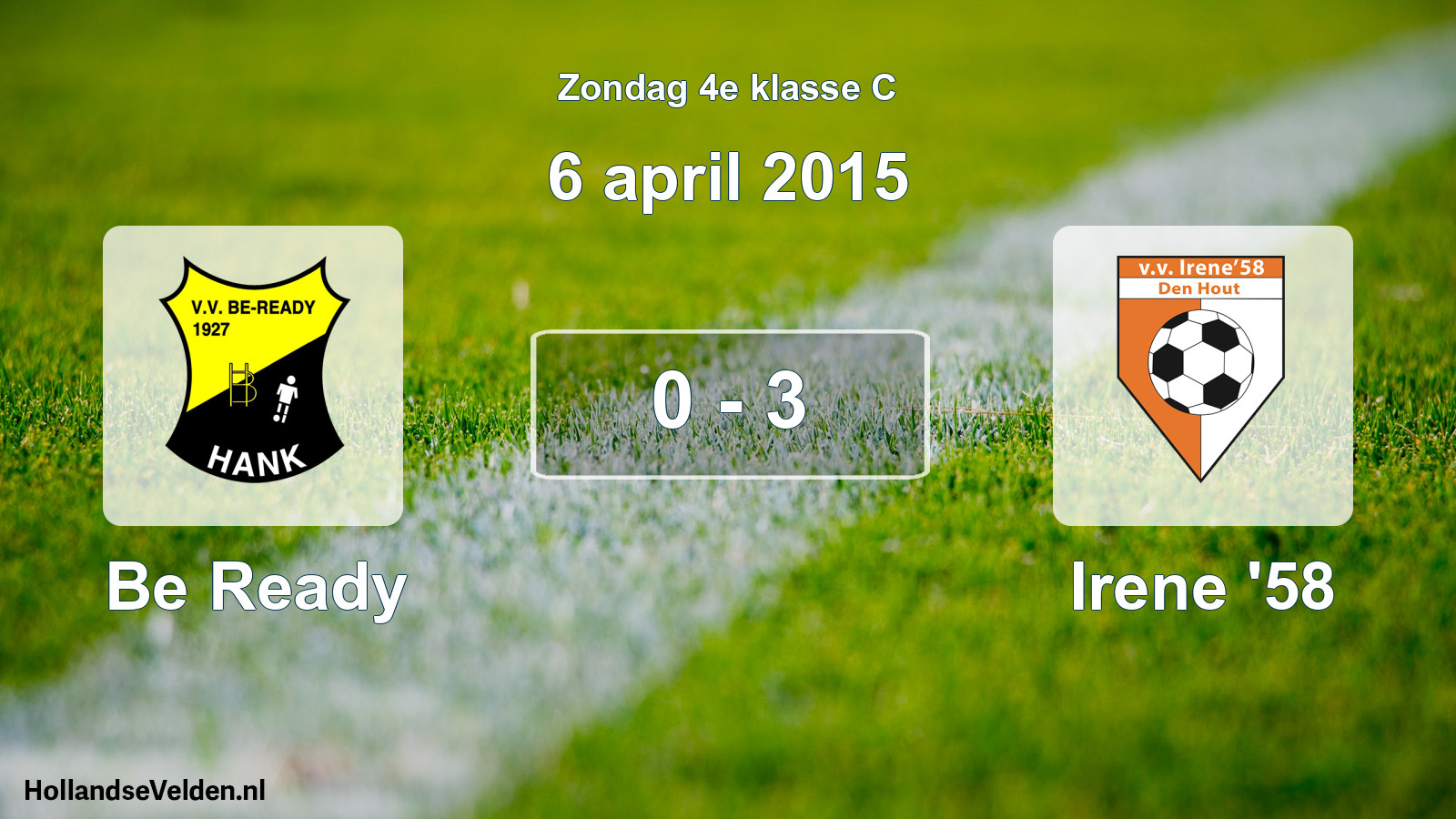 Total number of matches played: Be Ready - Irene '58 0 - 3 (6 April 2015)