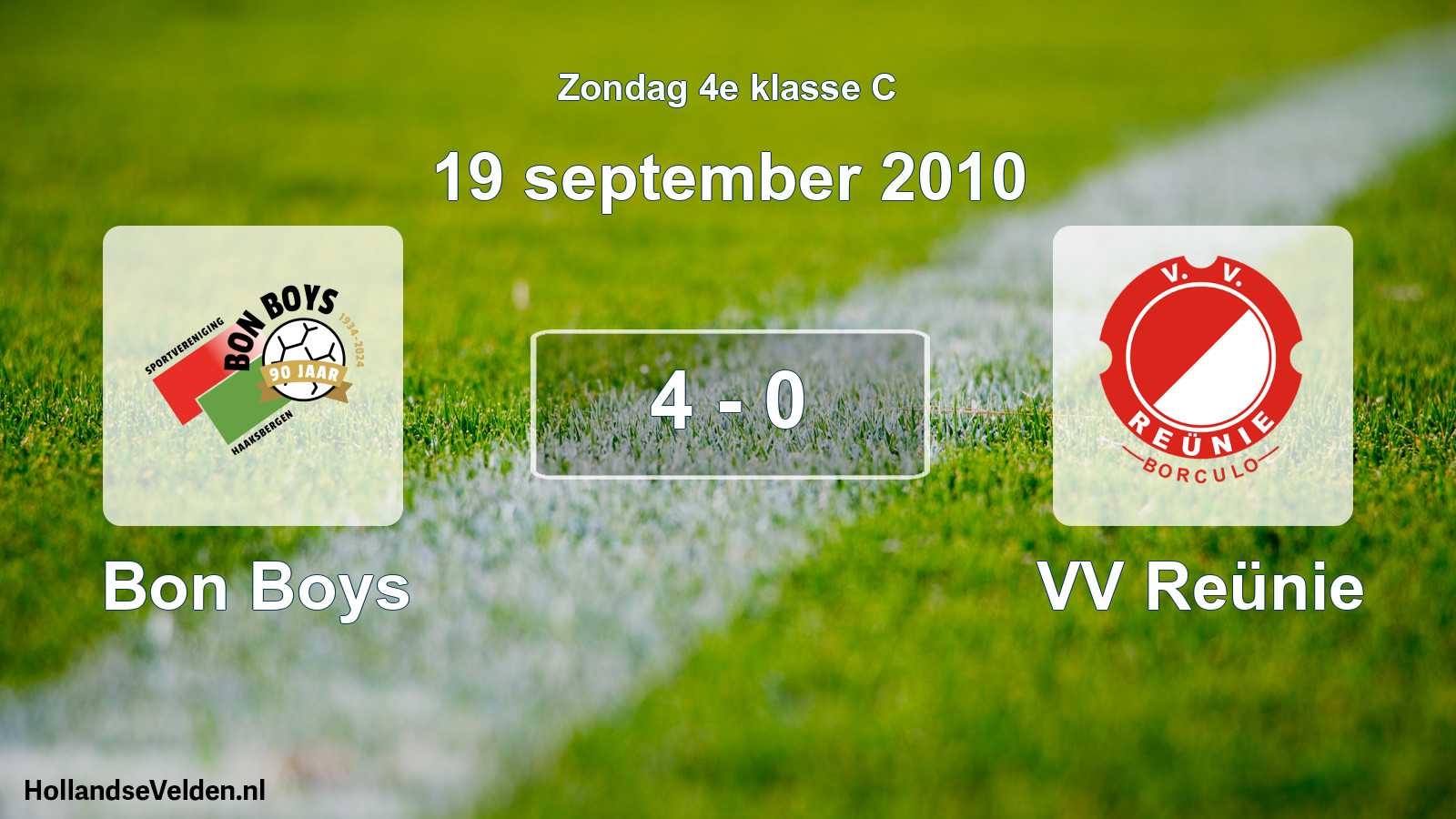 Total number of matches played: Bon Boys - VV Reünie 4 - 0 (19 September 2010)