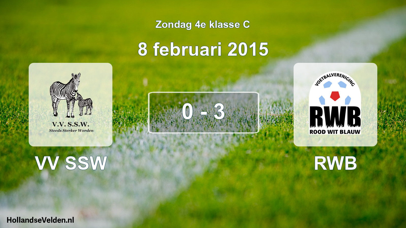 Total number of matches played: VV SSW - RWB 0 - 3 (8 February 2015)