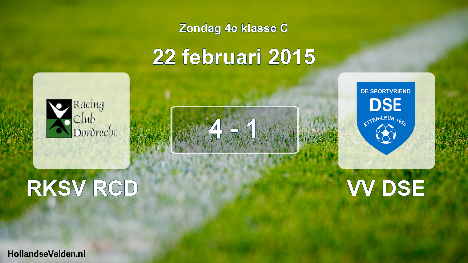Total number of matches played: RKSV RCD - VV DSE 4 - 1 (22 February 2015)