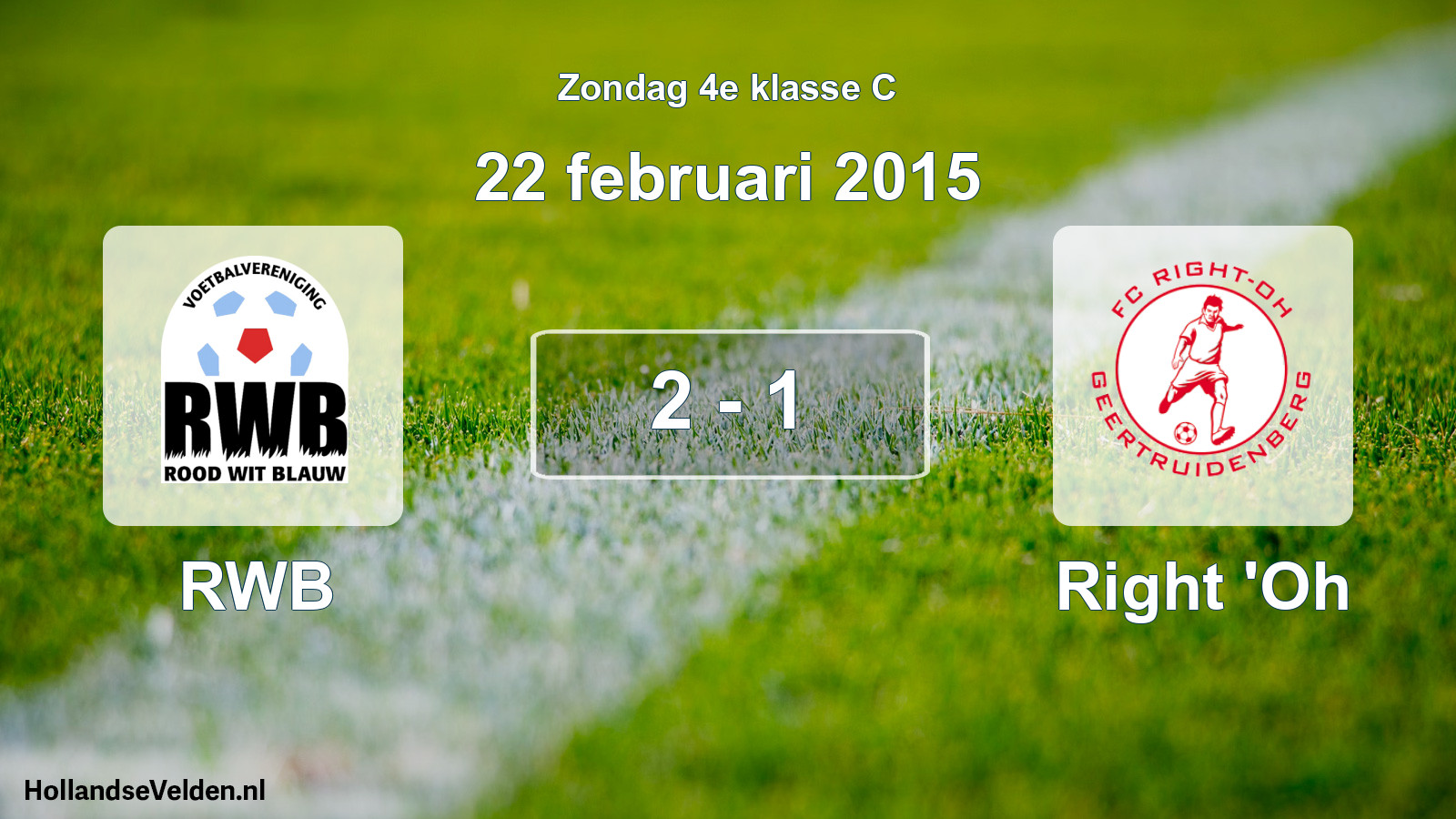 Total number of matches played: RWB - Right 'Oh 2 - 1 (22 February 2015)