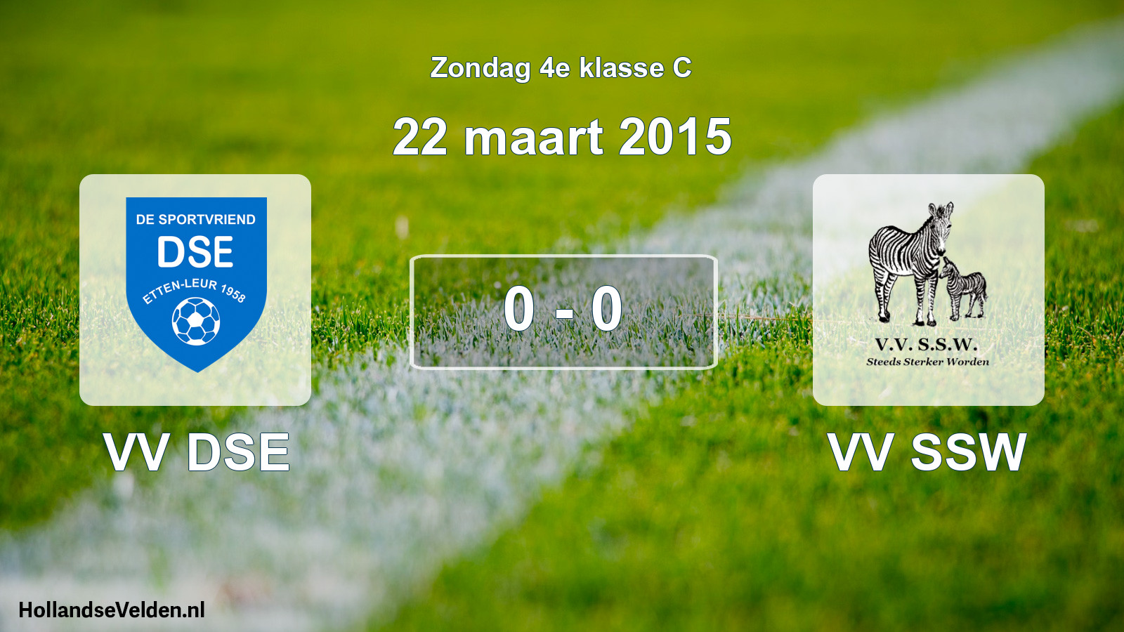 Total number of matches played: VV DSE - VV SSW 0 - 0 (22 March 2015)