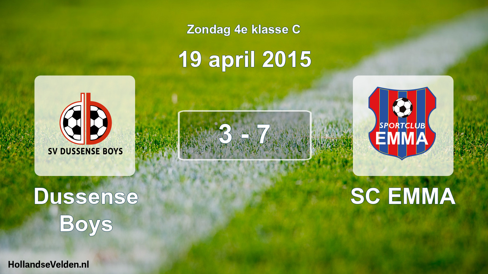 Total number of matches played: Dussense Boys - SC EMMA 3 - 7 (19 April 2015)