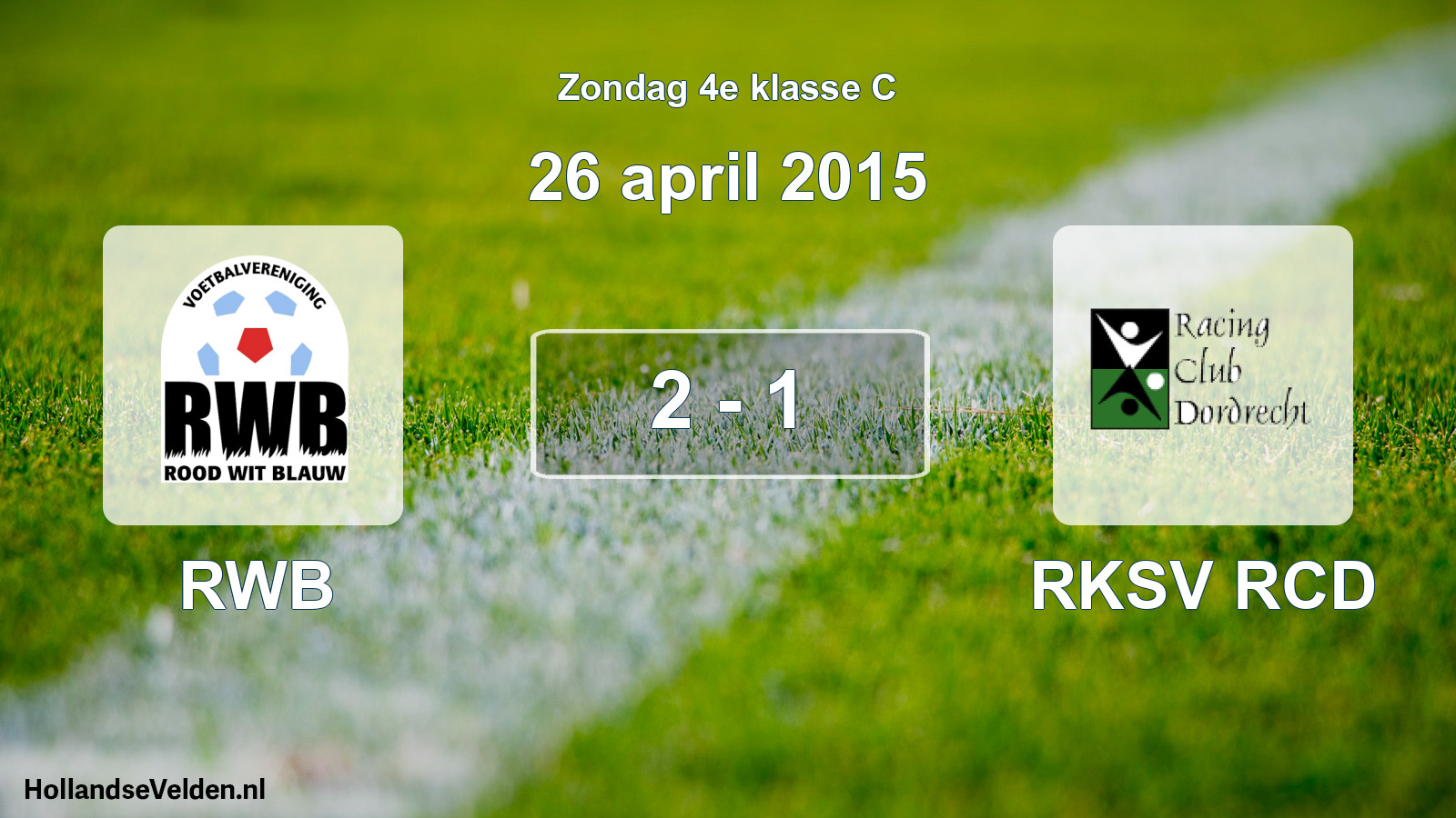 Total number of matches played: RWB - RKSV RCD 2 - 1 (26 April 2015)
