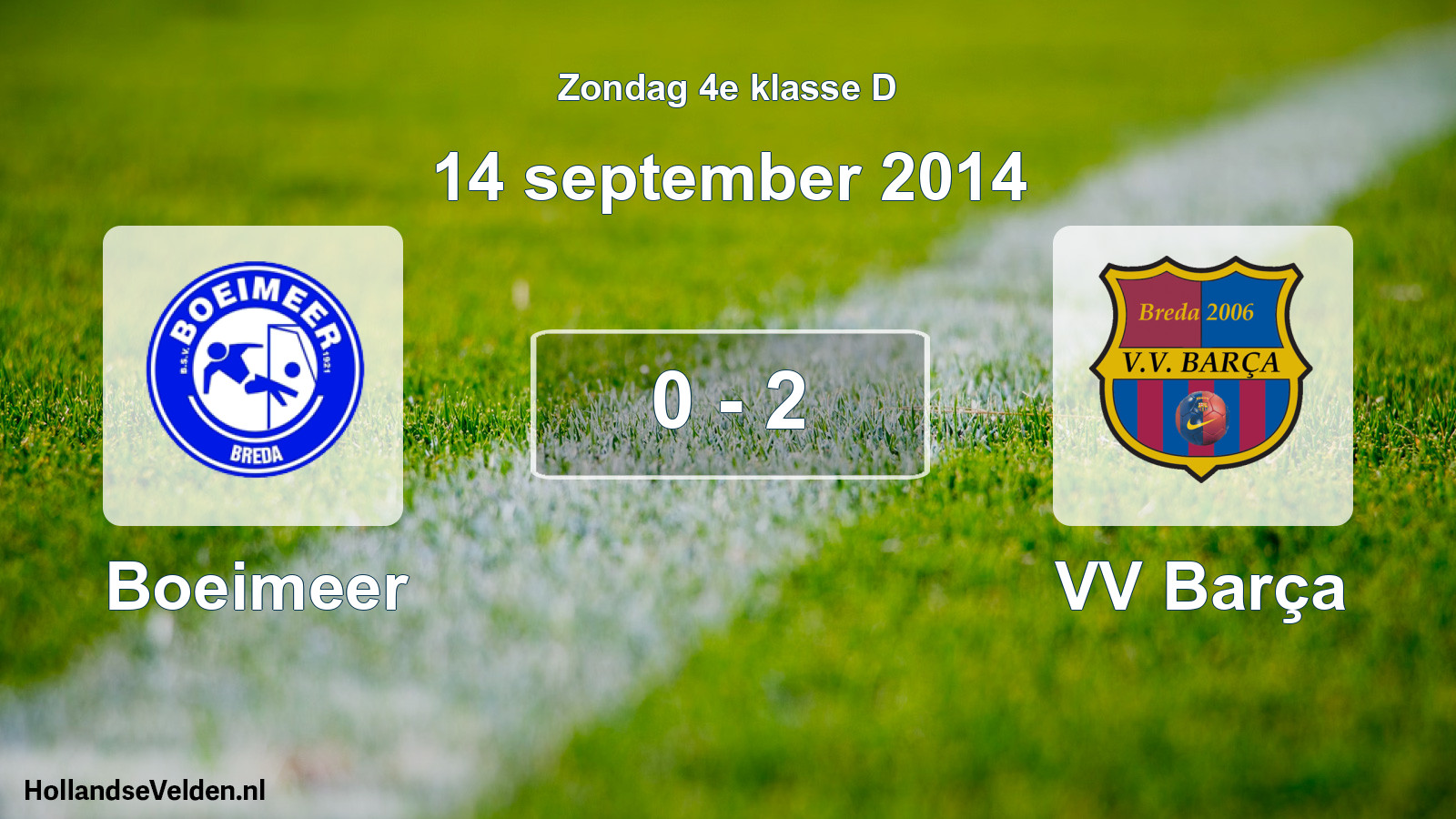 Total number of matches played: Boeimeer - VV Barça 0 - 2 (14 September 2014)