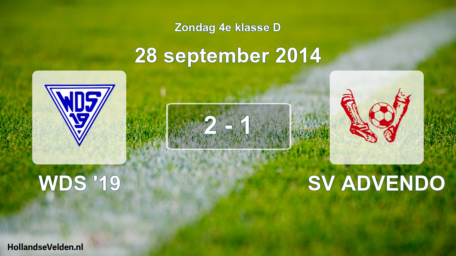 Total number of matches played: WDS '19 - SV ADVENDO 2 - 1 (28 September 2014)
