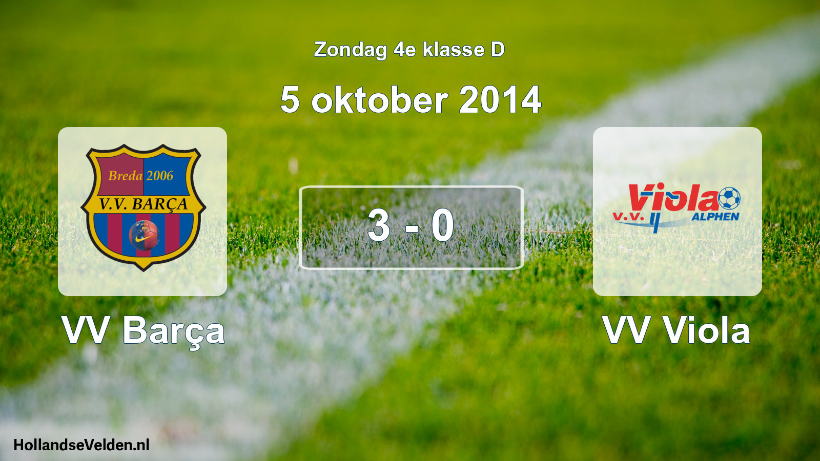 Total number of matches played: VV Barça - VV Viola 3 - 0 (5 October 2014)
