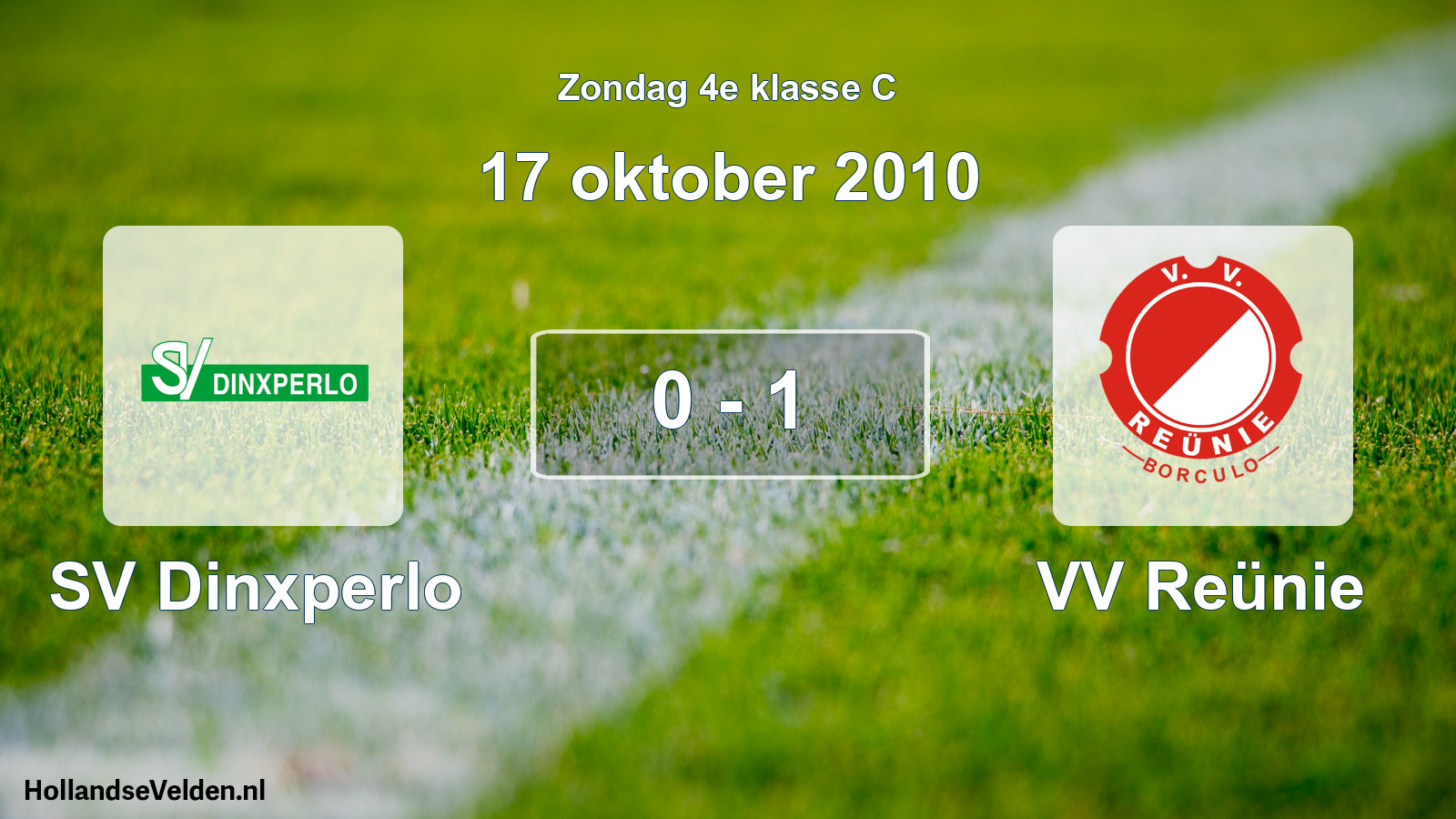 Total number of matches played: SV Dinxperlo - VV Reünie 0 - 1 (17 October 2010)