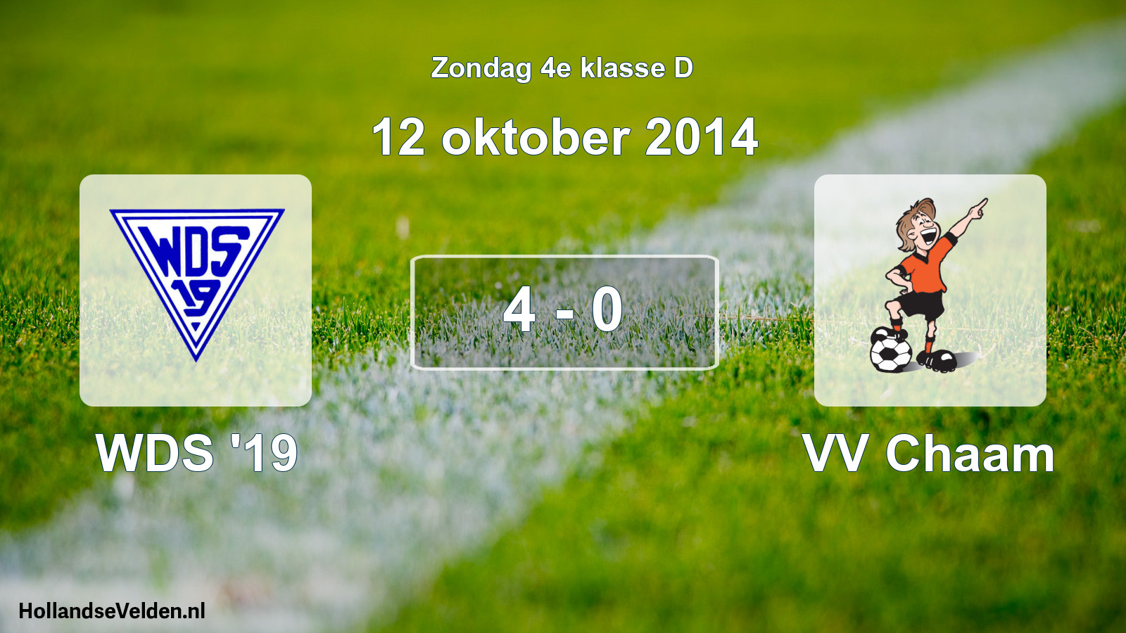 Total number of matches played: WDS '19 - VV Chaam 4 - 0 (12 October 2014)