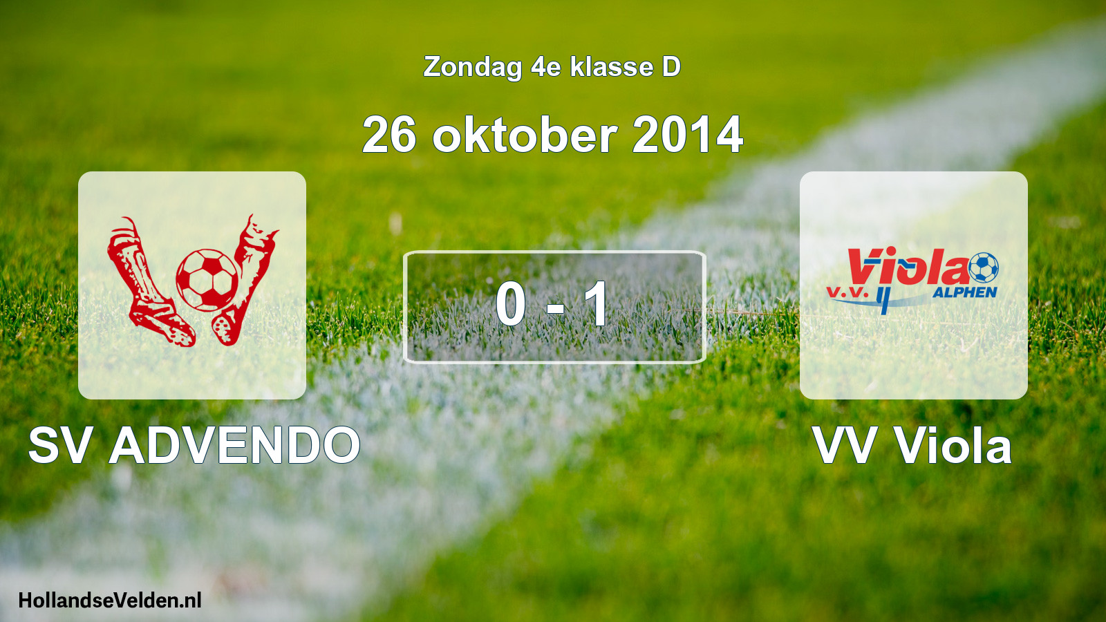 Total number of matches played: SV ADVENDO - VV Viola 0 - 1 (26 October 2014)