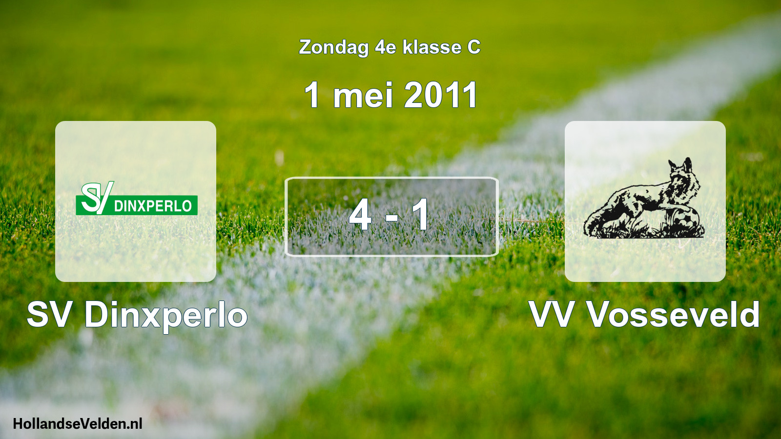 Total number of matches played: SV Dinxperlo - VV Vosseveld 4 - 1 (1 May 2011)