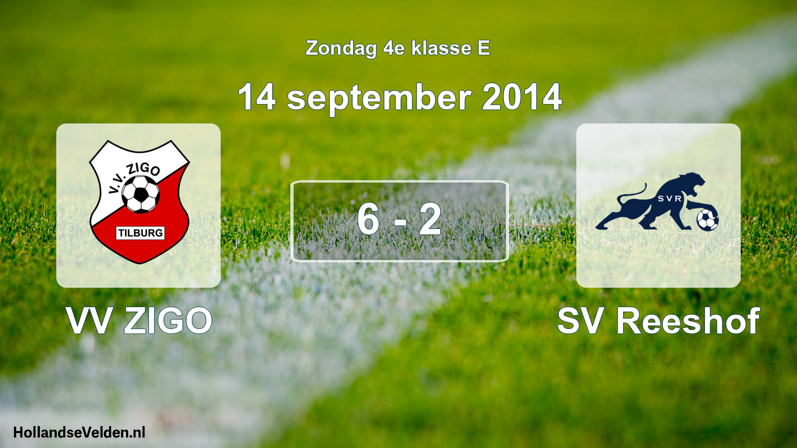 Total number of matches played: VV ZIGO - SV Reeshof 6 - 2 (14 September 2014)