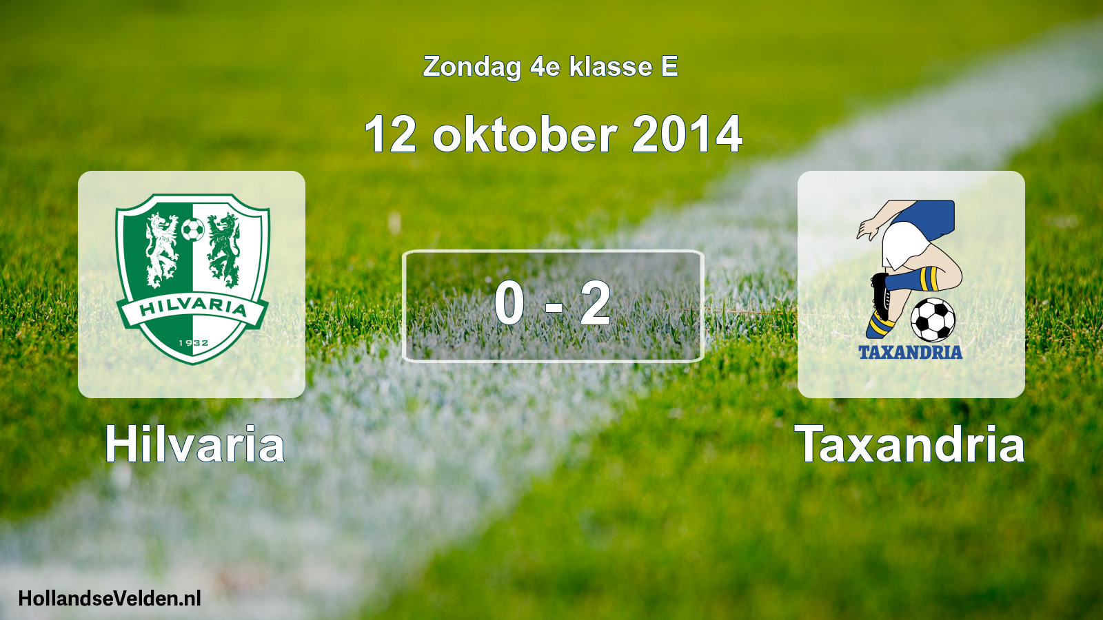 Total number of matches played: Hilvaria - Taxandria 0 - 2 (12 October 2014)