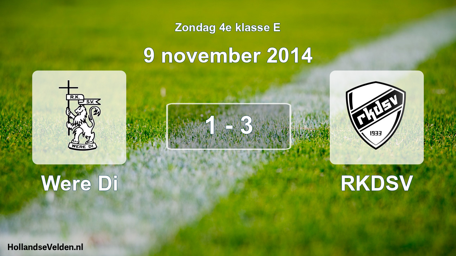 Total number of matches played: Were Di - RKDSV 1 - 3 (9 November 2014)