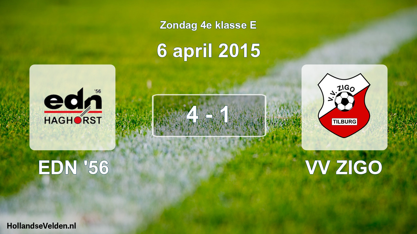 Total number of matches played: EDN '56 - VV ZIGO 4 - 1 (6 April 2015)