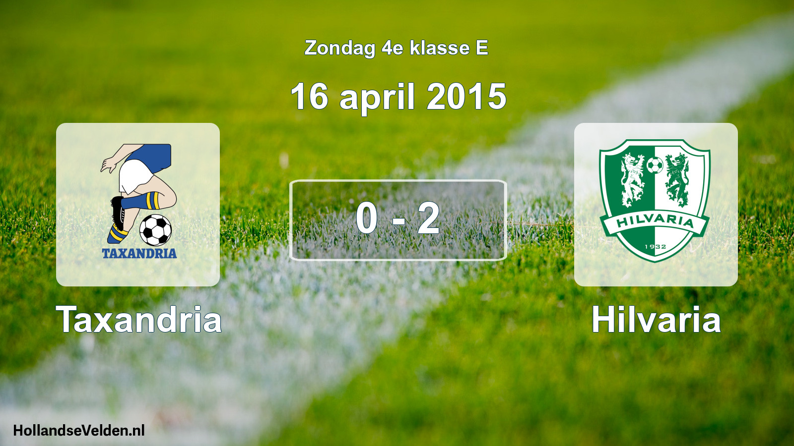 Total number of matches played: Taxandria - Hilvaria 0 - 2 (16 April 2015)