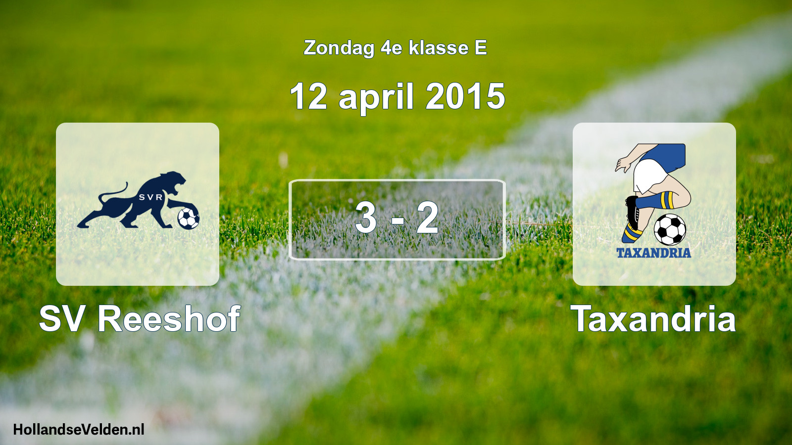 Total number of matches played: SV Reeshof - Taxandria 3 - 2 (12 April 2015)