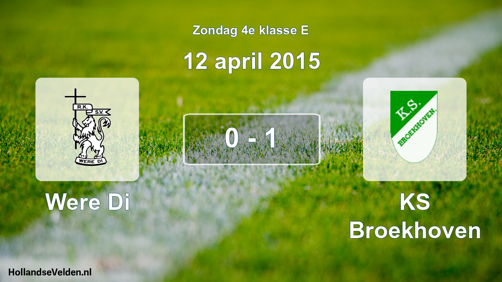 Total number of matches played: Were Di - KS Broekhoven 0 - 1 (12 April 2015)
