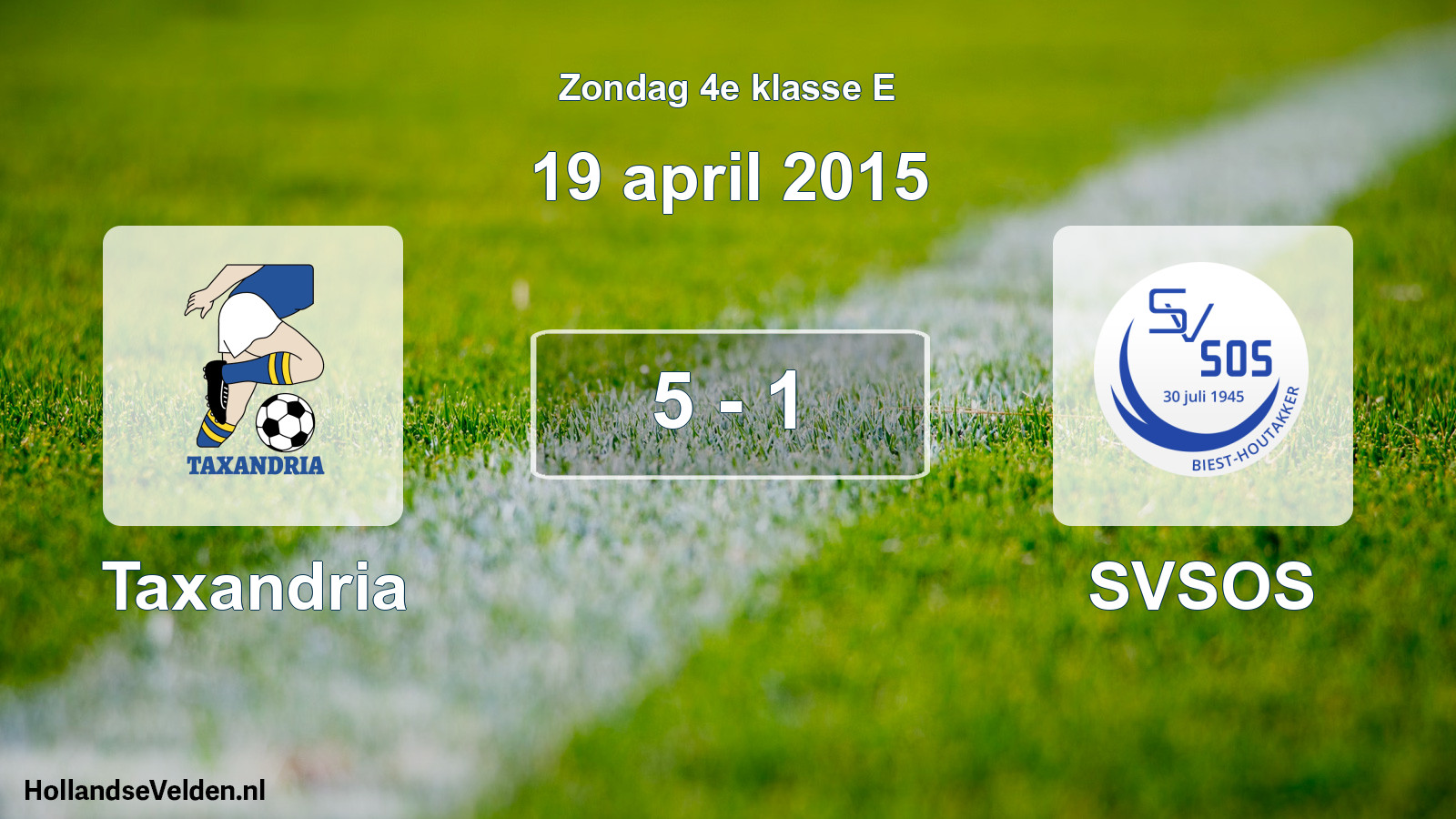 Total number of matches played: Taxandria - SVSOS 5 - 1 (19 April 2015)