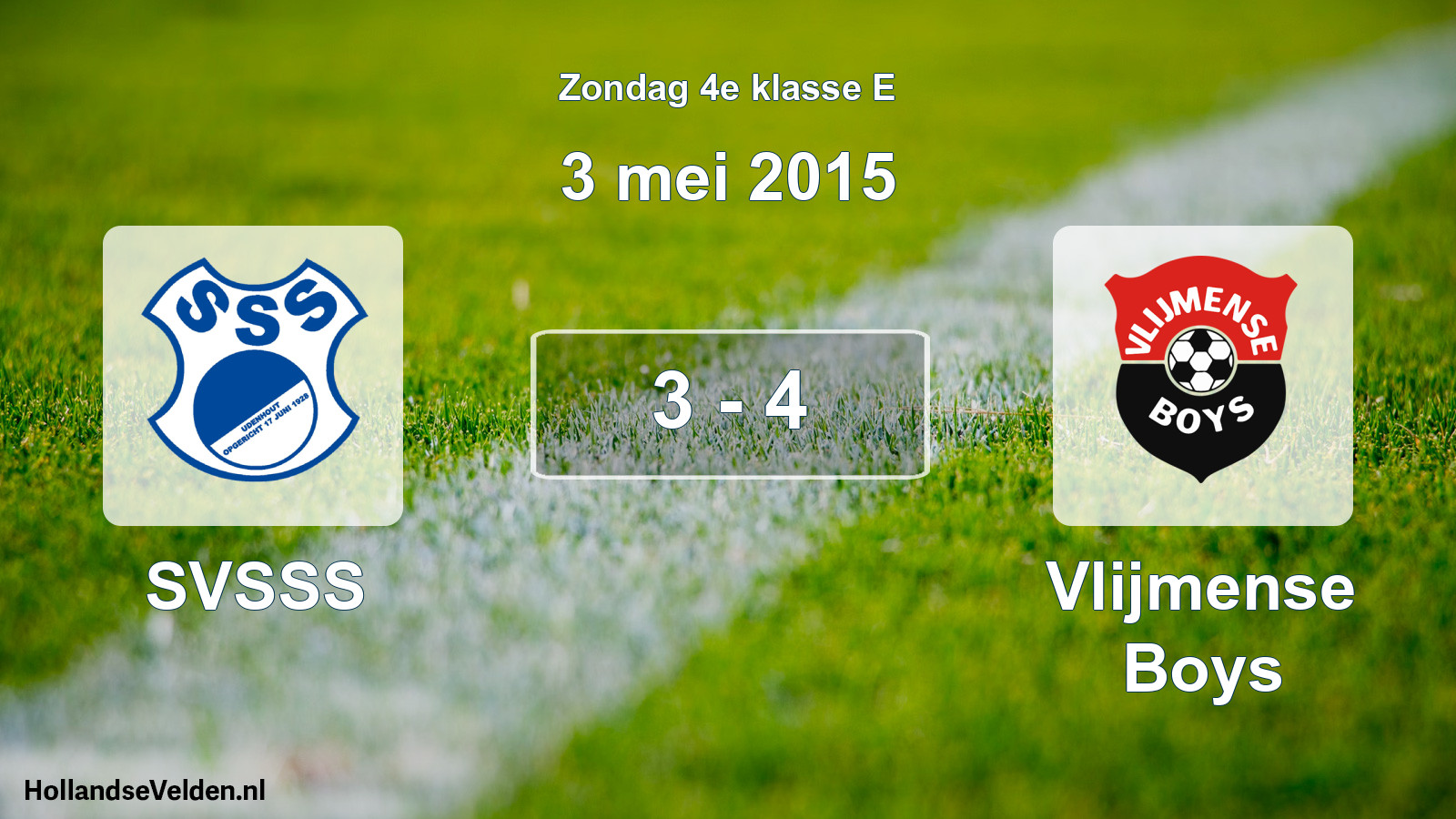 Total number of matches played: SVSSS - Vlijmense Boys 3 - 4 (3 May 2015)