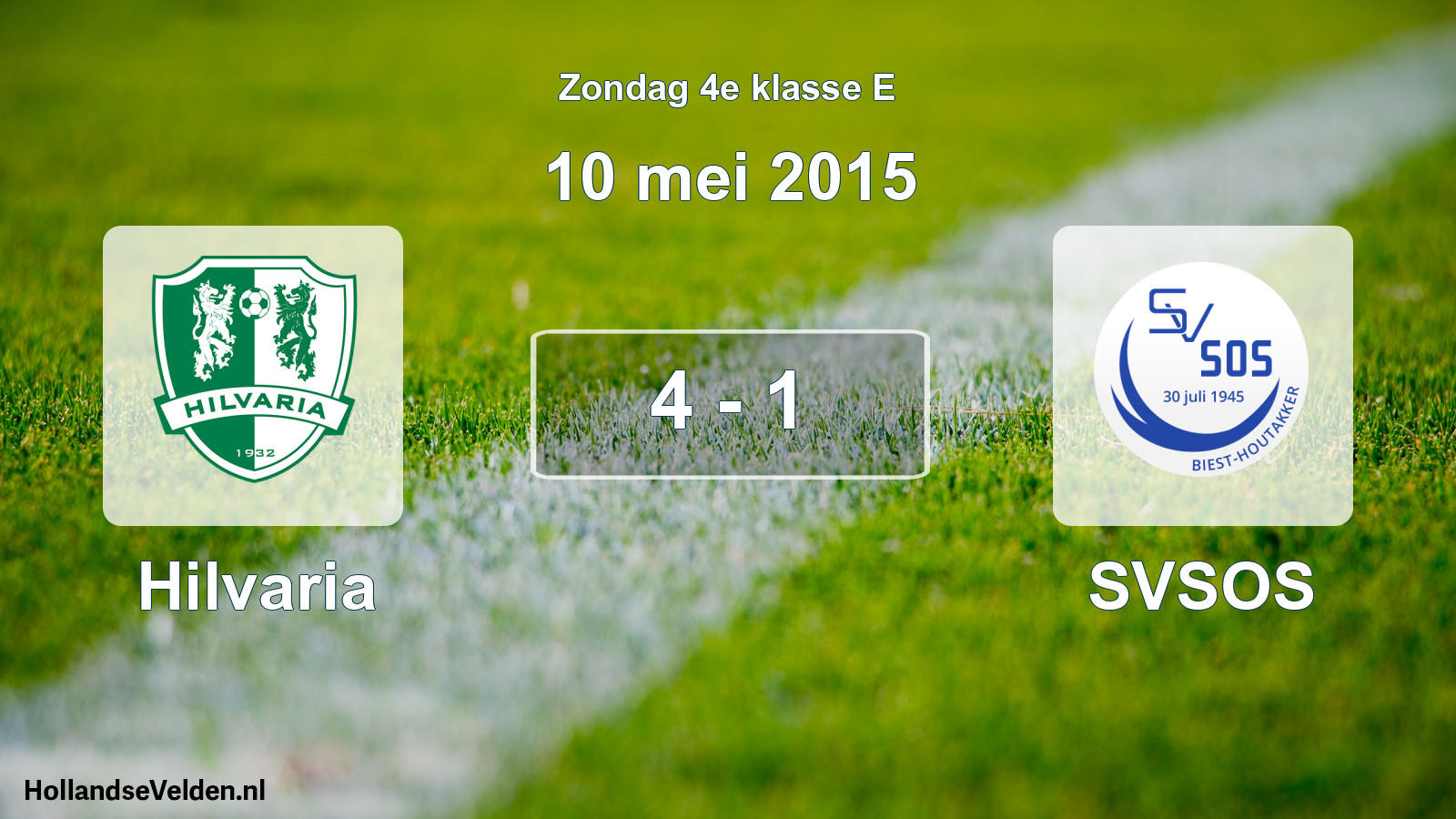 Total number of matches played: Hilvaria - SVSOS 4 - 1 (10 May 2015)